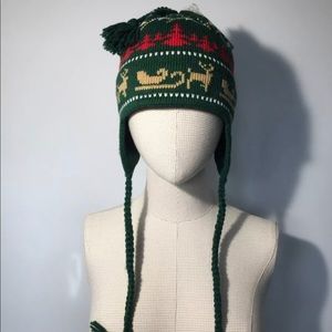 Vermont Originals Christmas Sled Wool Knit Hat NWT